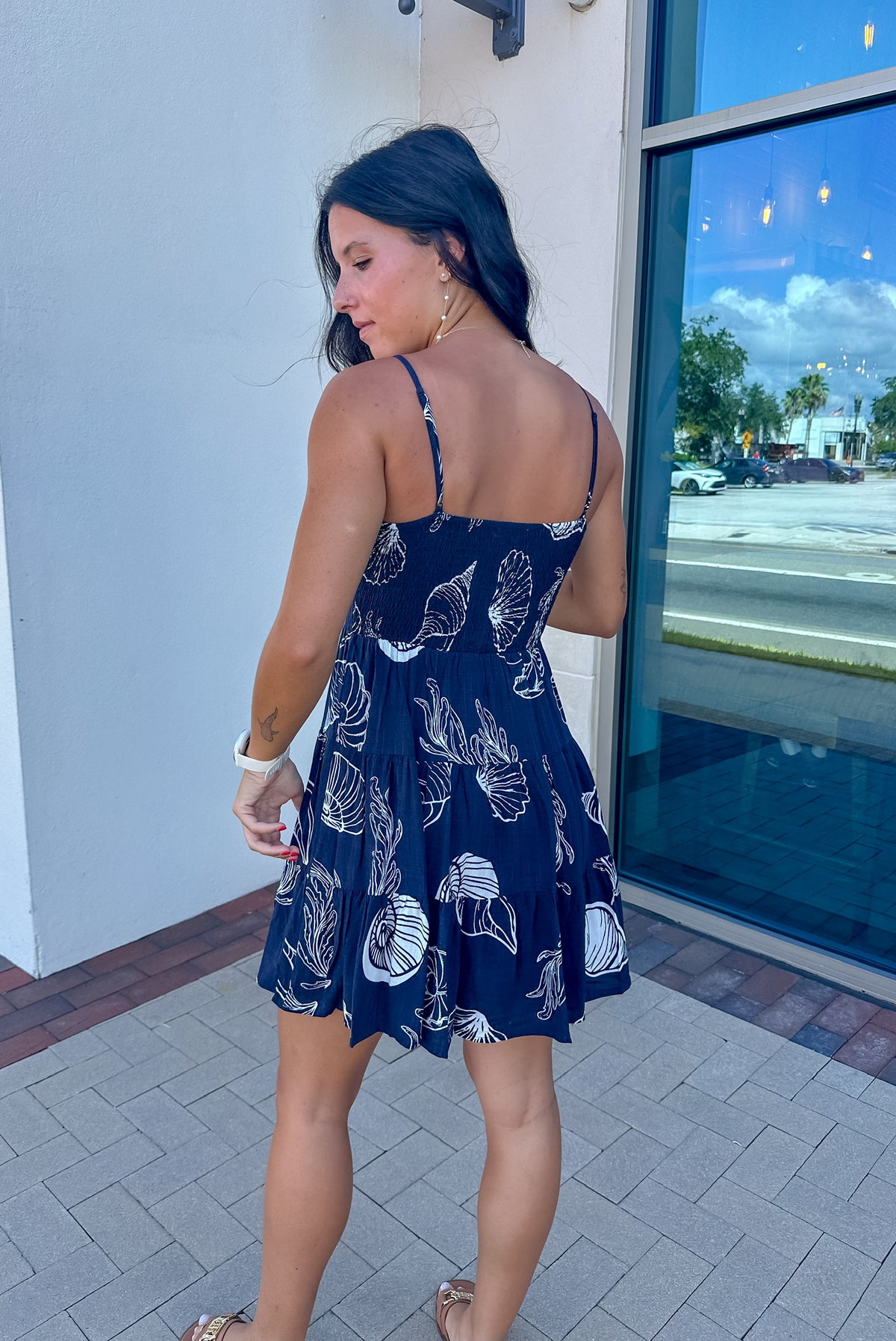Navy Cut-Out Dress