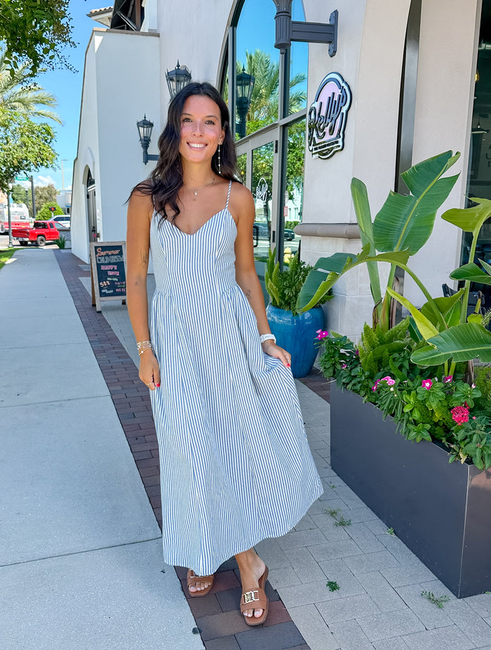 Blue Striped Maxi