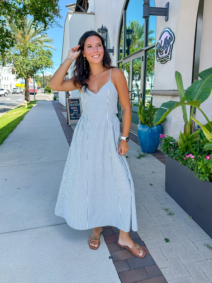 Blue Striped Maxi