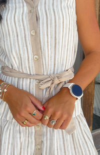 Ivory Striped Dress
