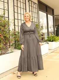 Slate Satin Maxi