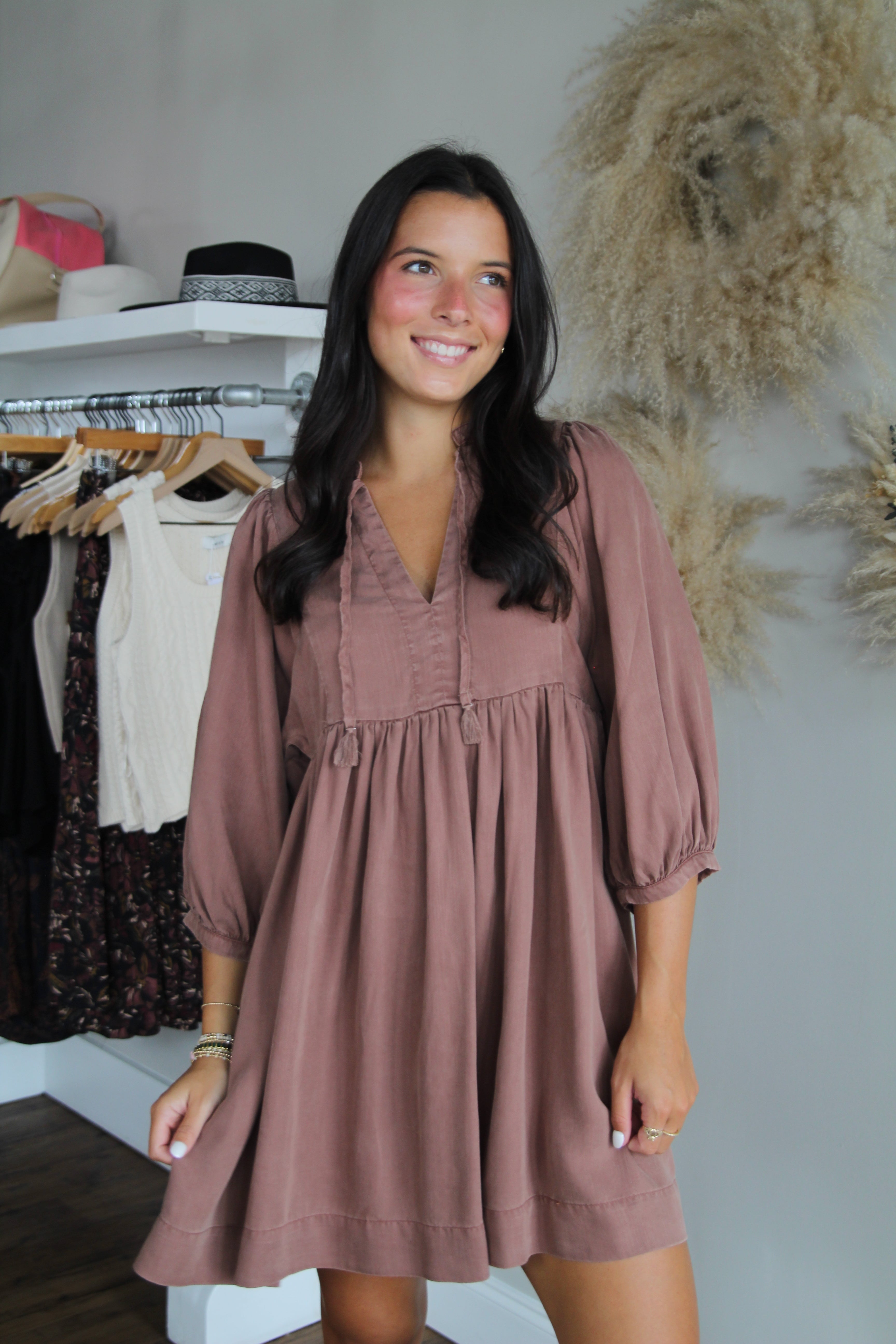Alexis Empire Waist Dress - Nutshell – Lilly Grace