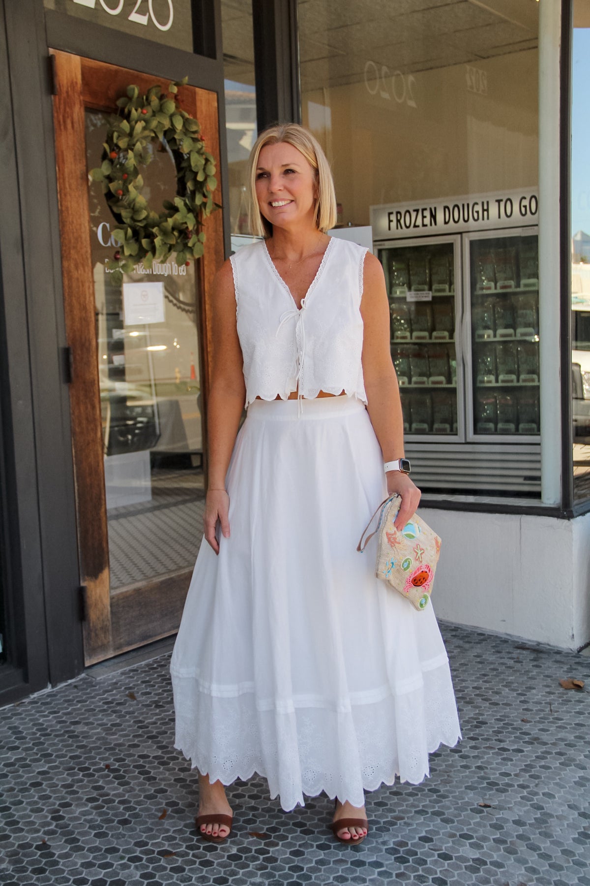 Lovely Tie Eyelet Top