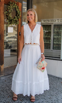 Lovely Tie Eyelet Top