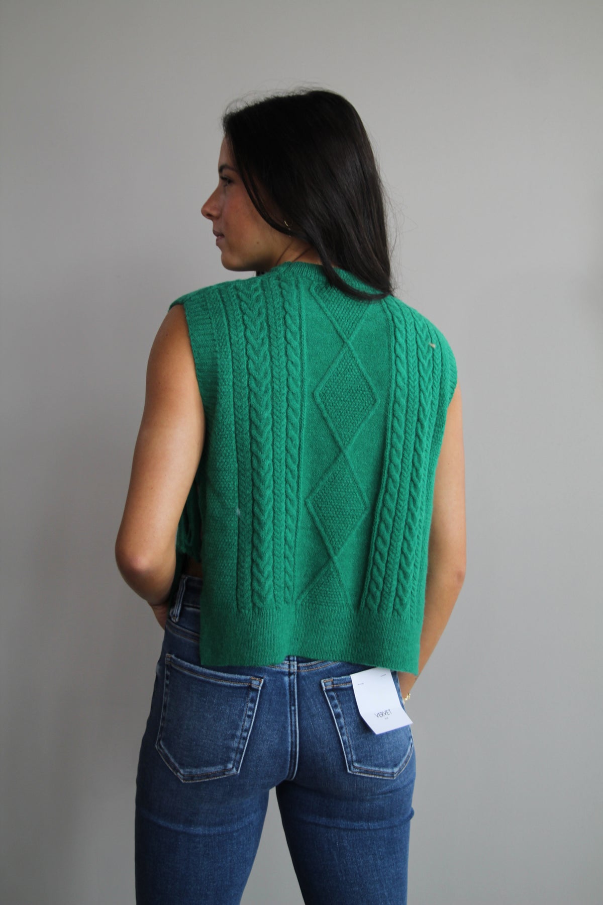 Mercy Side Tie Vest - Green