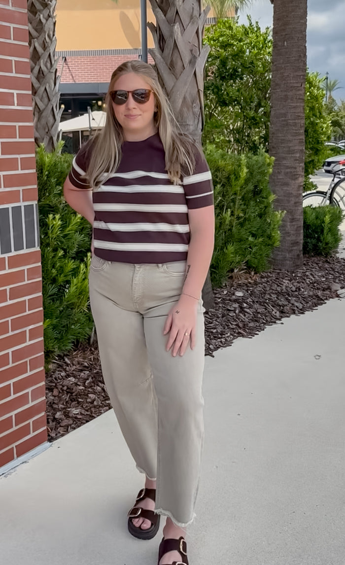 Kate Raw Hem Barrel - Taupe