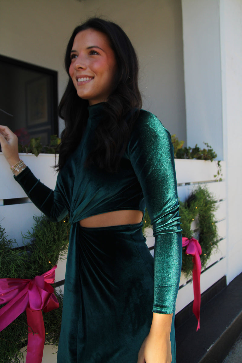 Velvet Cutout Maxi