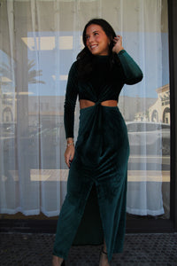 Velvet Cutout Maxi