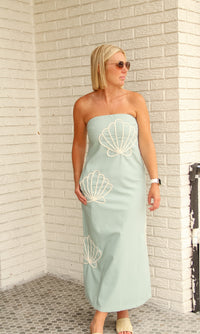 Seashell Embroidered Maxi