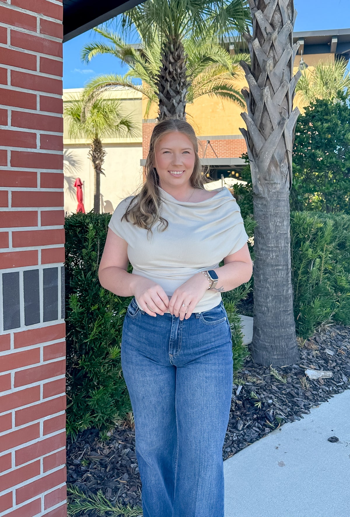 Drape Off Shoulder Top