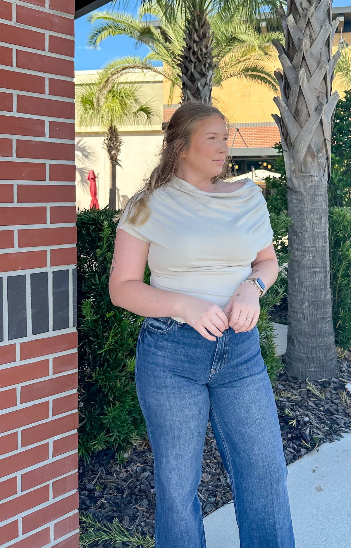 Drape Off Shoulder Top