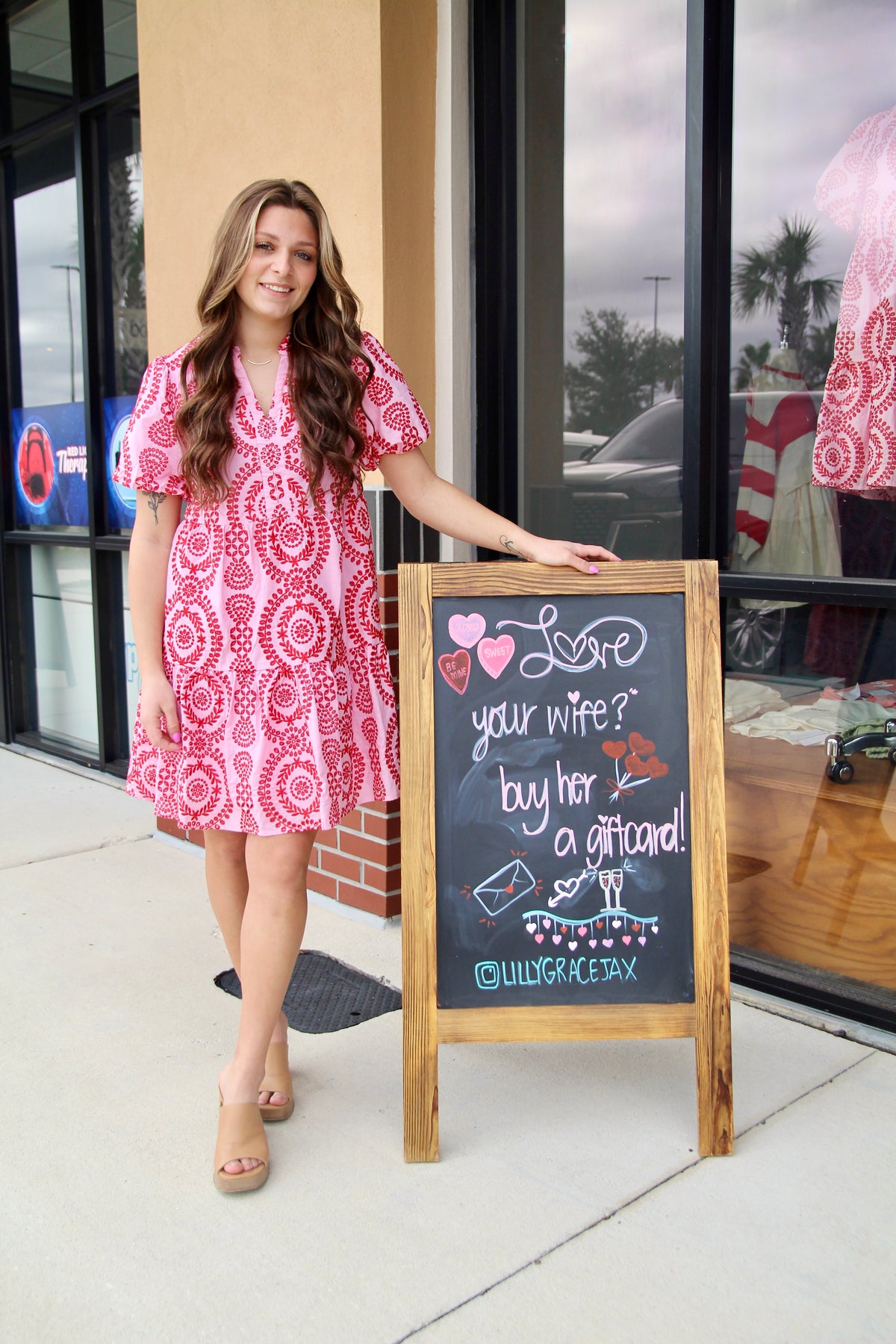 Sarah Eyelet Dress - Red