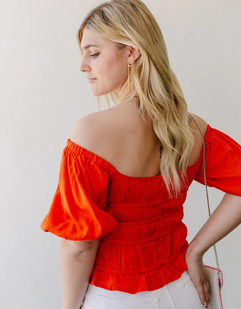 Poppy Linen Top