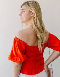Poppy Linen Top