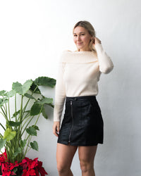 Faux Suede Snake Skirt