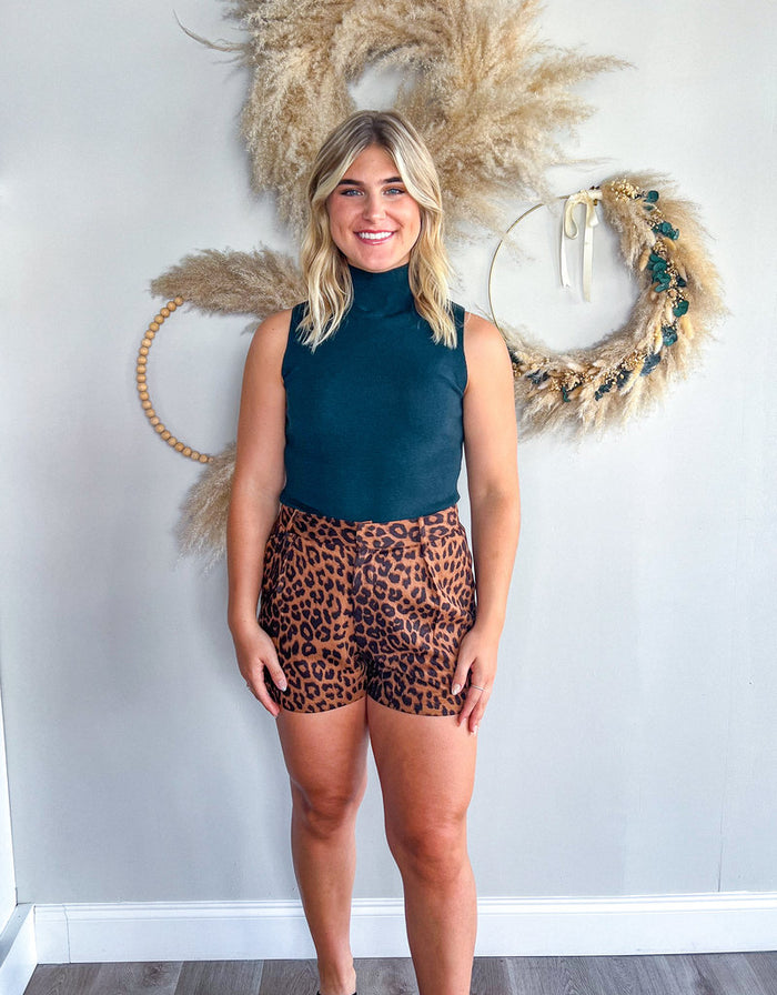 Leopard Suede Shorts